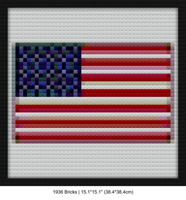 Patriotic décor brick block art