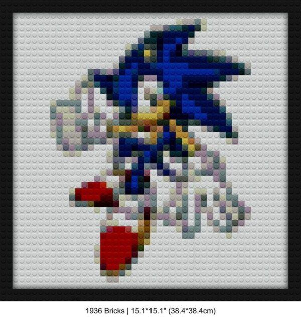 Sonic the hedgehog merchandise diy art | Compatible with LEGO-style bricks | Pixel Brick Art