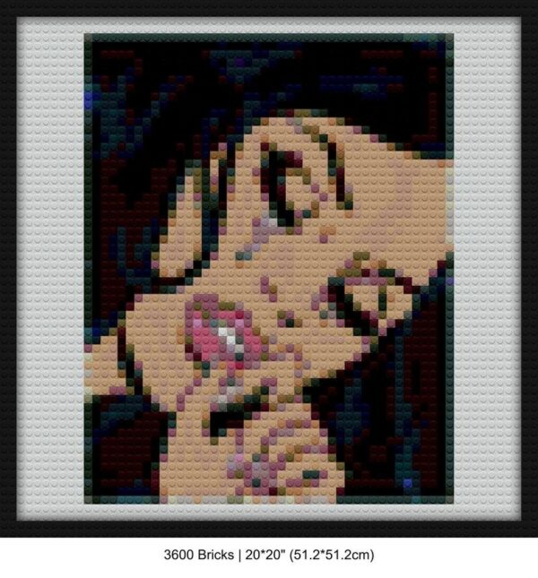 Sad woman art diy art | Compatible with LEGO-style bricks | Pixel Brick Art