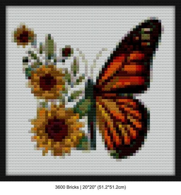 Butterfly brick block art