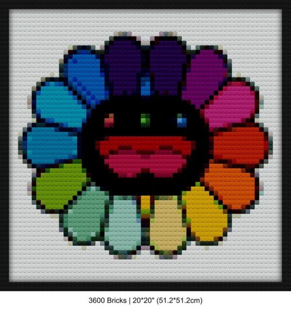 Colorful smiling flower mosaic art