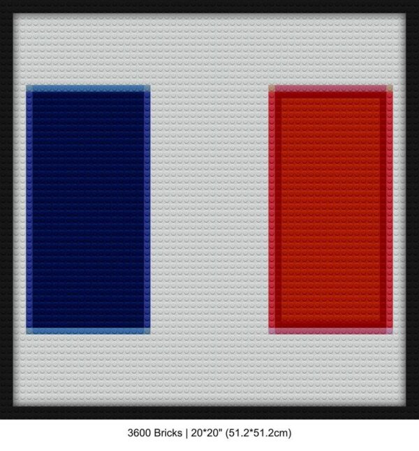 French flag mosaic wall art