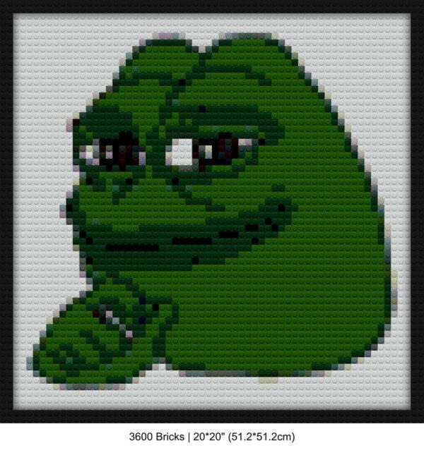 Pepe coin diy bricks art | Compatible with LEGO-style bricks | Pixel Brick Art