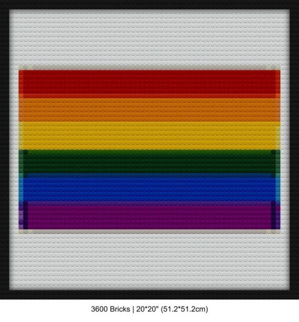 Rainbow flag brick block art