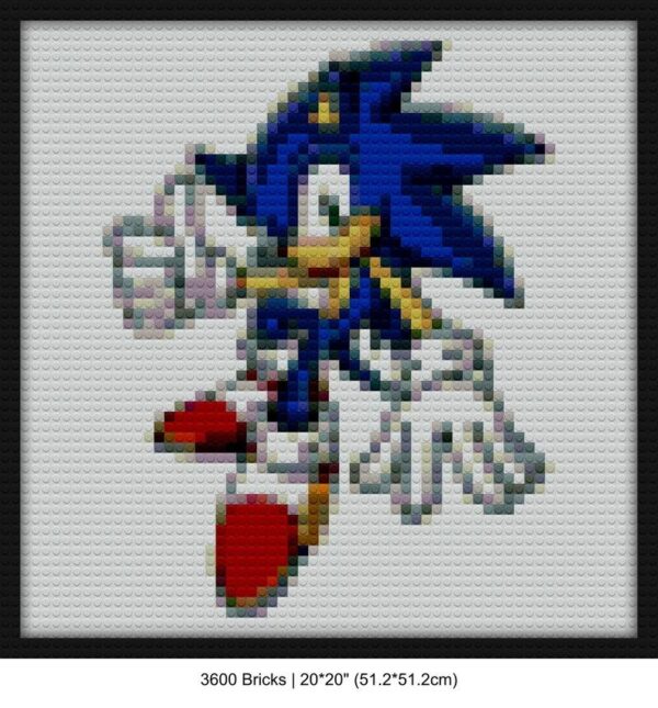 Sonic the hedgehog blaze the cat diy bricks art | Compatible with LEGO-style bricks | Pixel Brick Art