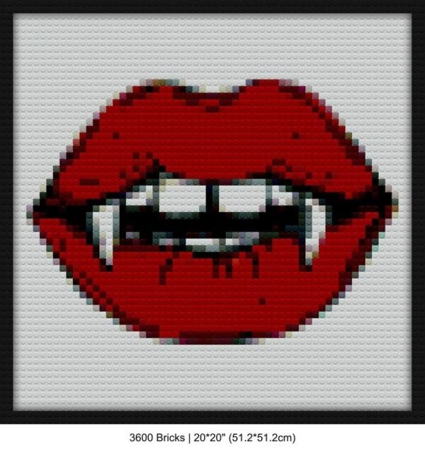 Vampire red lips mosaic blocks