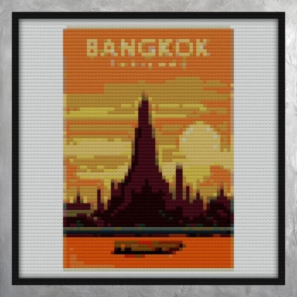 Bangkok Travel Poster Art Print Bricks diy blocks