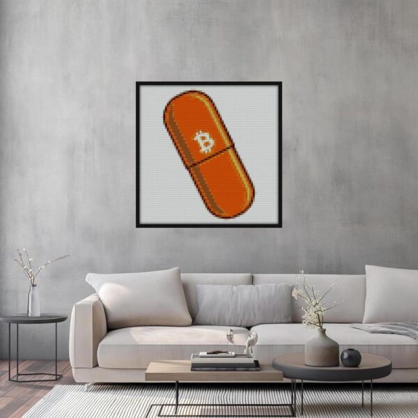 Bitcoin the orange pill Bricks diy mosaic