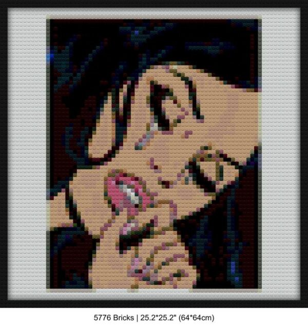 Crying comic woman diy bricks art | Compatible with LEGO-style bricks | Pixel Brick Art