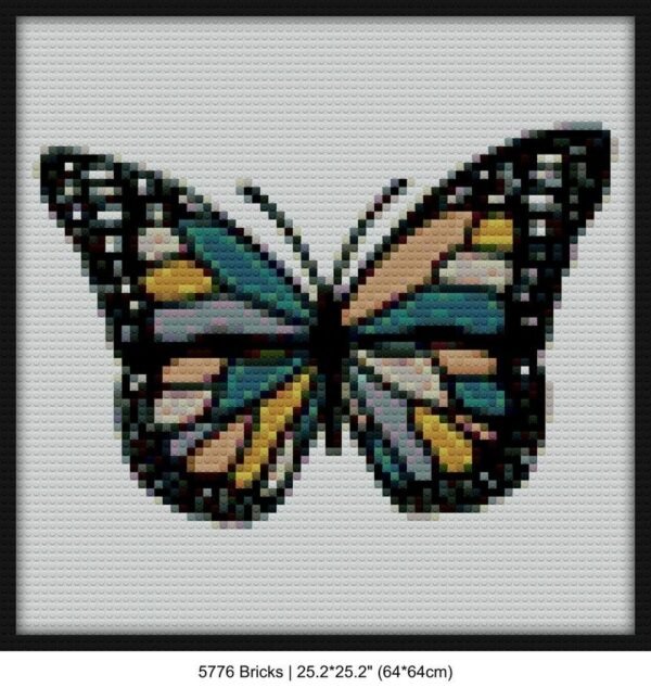 Butterfly brick block art