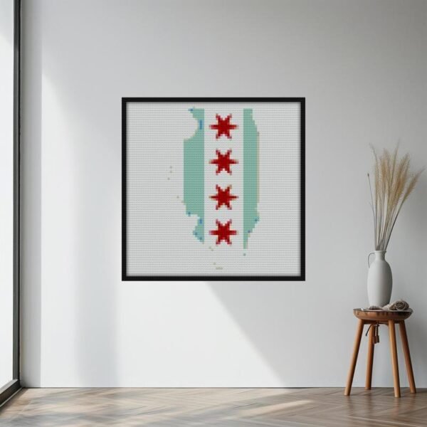 Chicago Flag Bricks diy mosaic