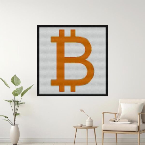 Classic Bitcoin BTC logo Bricks mosaic art