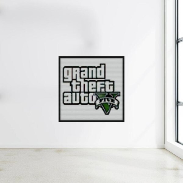 Grand Theft Auto Logo GTA V Bricks brick block art