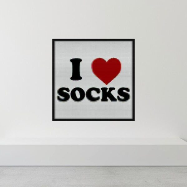 i love socks Bricks diy wall art