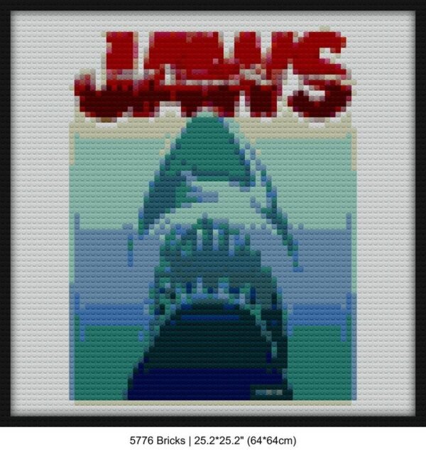Jaws movie mosaic blocks