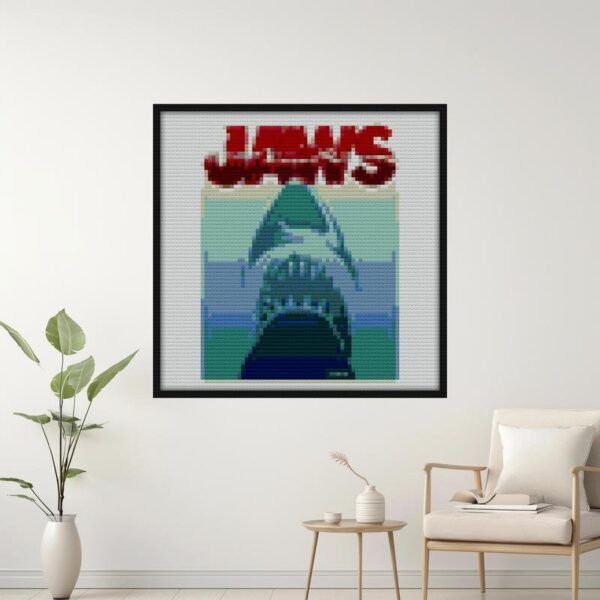JAWS GREAT WHITE DANGEROUS SHARK color Bricks diy bricks art