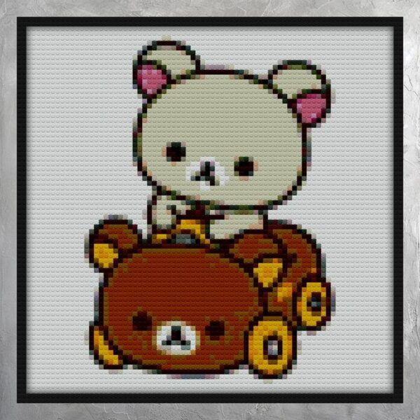 korilakkuma driving a Rilakkuma car Bricks brick block art