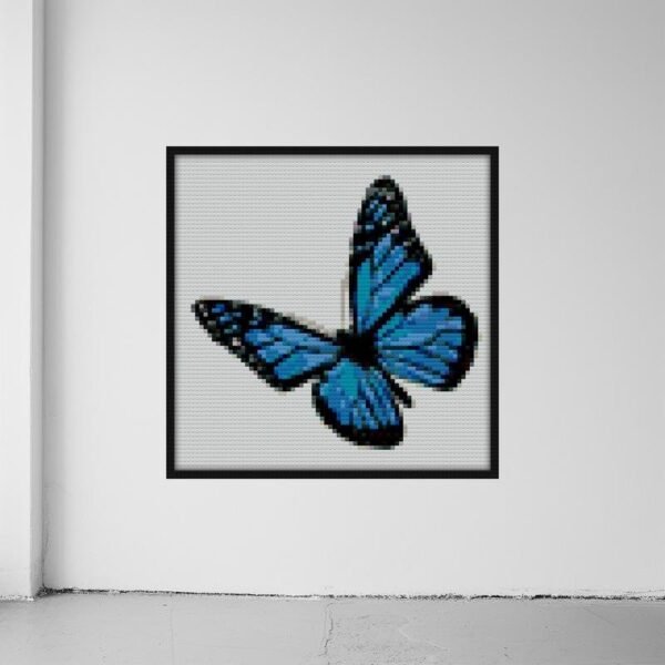 Light blue butterfly Bricks mosaic wall art