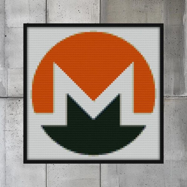 Monero XMR Crypto Currency Icon Bricks diy mosaic