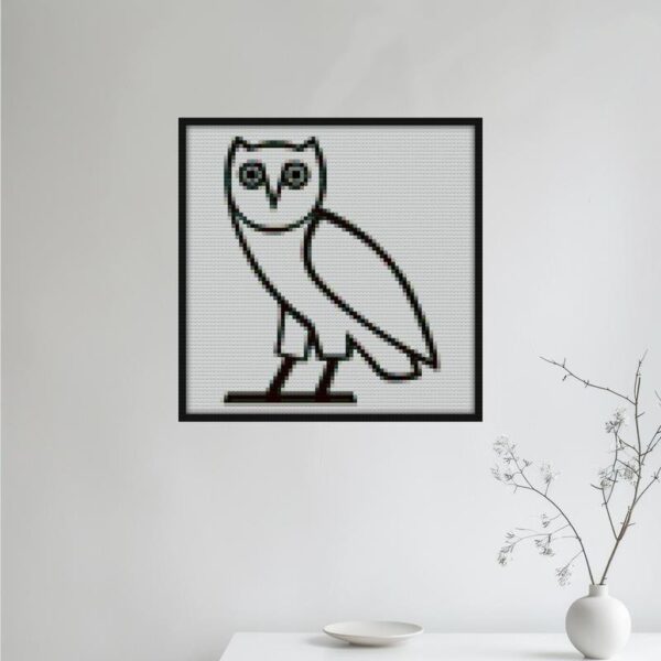 Owl Bird OwO Animal Simple Poster Bricks mosaic wall art