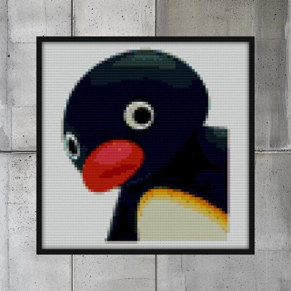 Pingu Peeker Bricks diy wall art