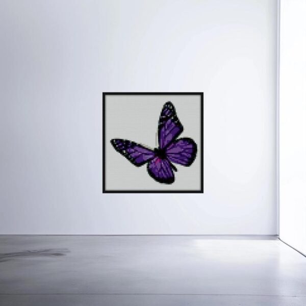 Purple butterfly Bricks mosaic art