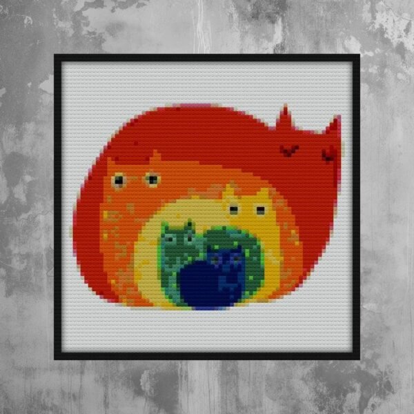 Rainbow Cats Bricks brick block art