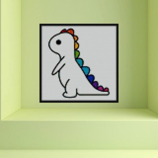 Rainbow Pride LGBTQ Dino Bricks brick block art