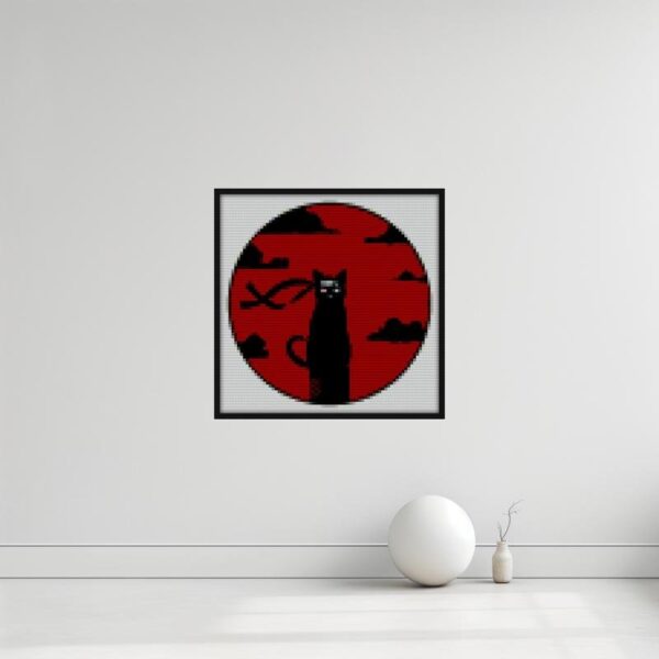 Redmoon Ninja Cat Slaughter Bricks mosaic wall art