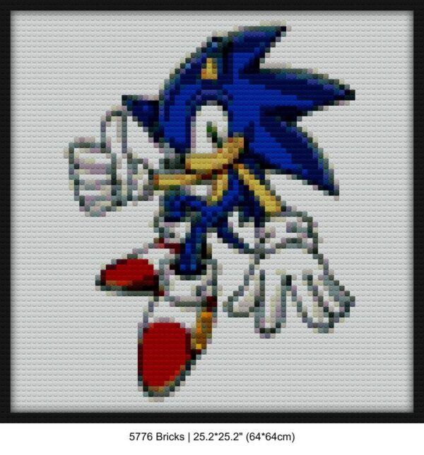 Cream sonic the hedgehog brick block art | Compatible with LEGO-style bricks | Pixel Brick Art