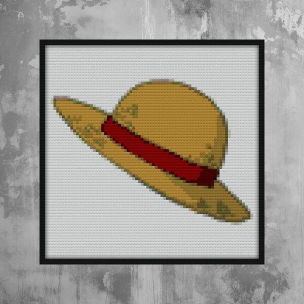 Straw Hat from One Piece Bricks diy art