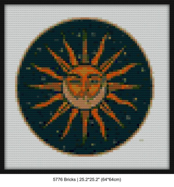 Moon and sun diy bricks art