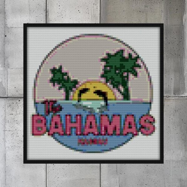 The Bahamas Nassau City Sticker Bricks mosaic art