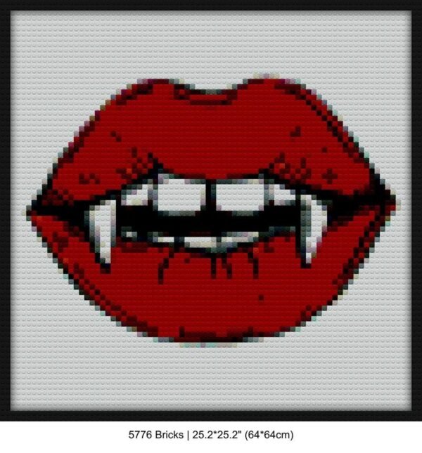 Vampire red lips sexy cute mosaic art