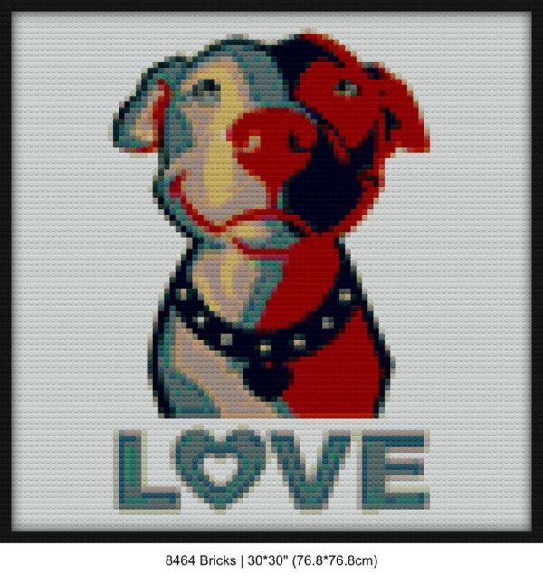 Pitbull mosaic wall art