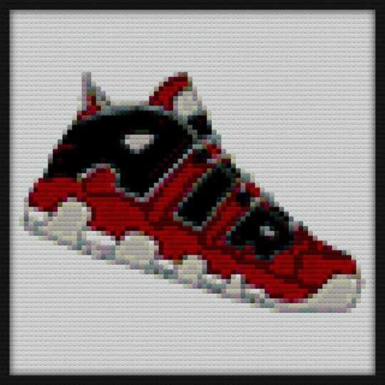 Air Max More Uptempo The Hoops Pack Bricks Art | Compatible with LEGO-style bricks | Pixel Brick Art