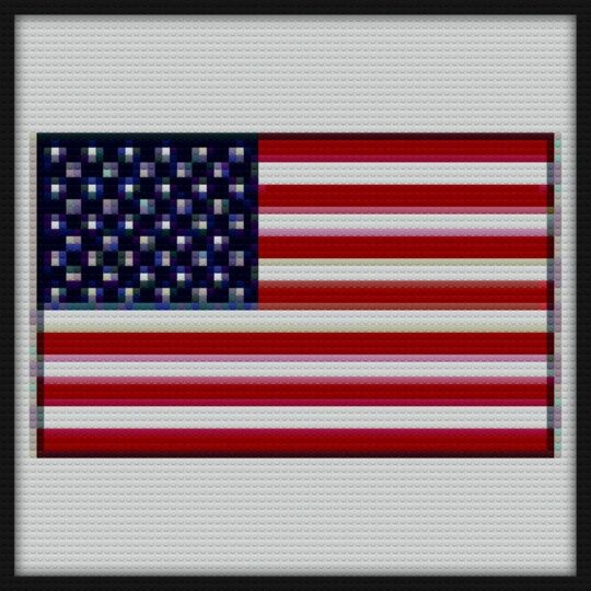 American flag Bricks Art | Compatible with LEGO-style bricks | Pixel Brick Art