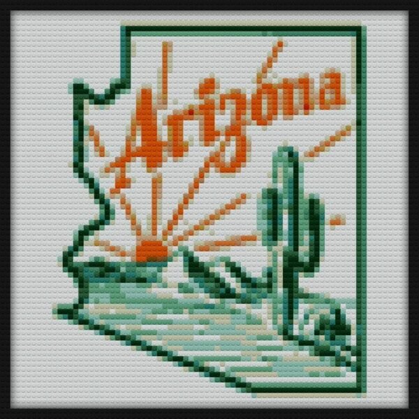 Arizona Cactus Vintage Travel Decal Bricks Art
