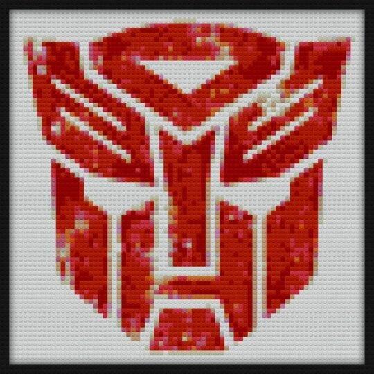 Autobots Logo Distressed Bricks Art