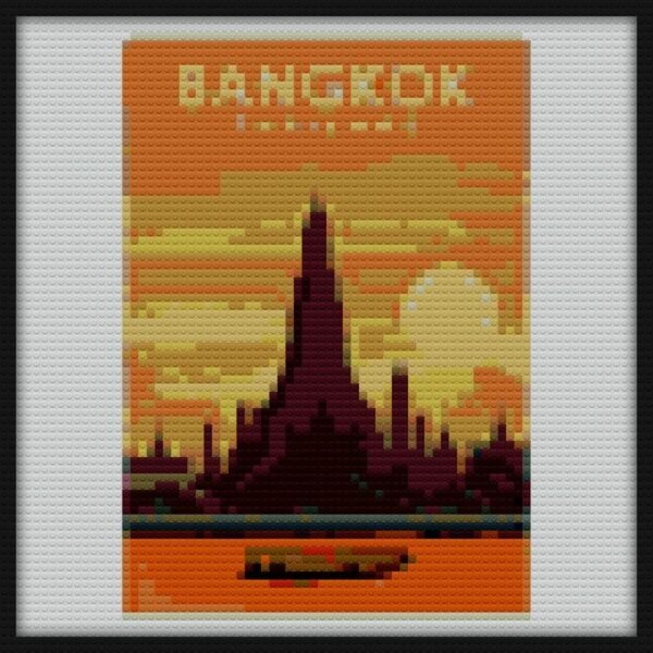 Bangkok Travel Poster Art Print mosaic art
