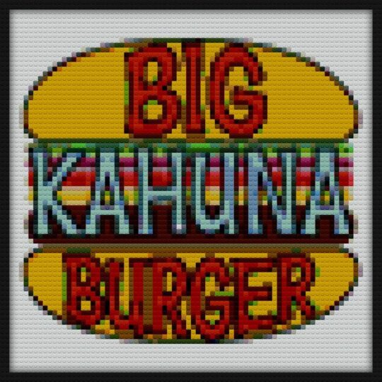 Big Kahuna Burger Tee Bricks Art | Compatible with LEGO-style bricks | Pixel Brick Art