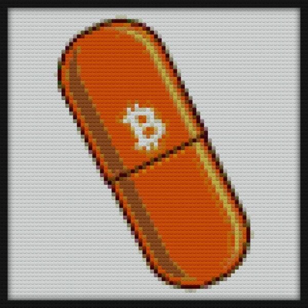Bitcoin the orange pill Bricks Art