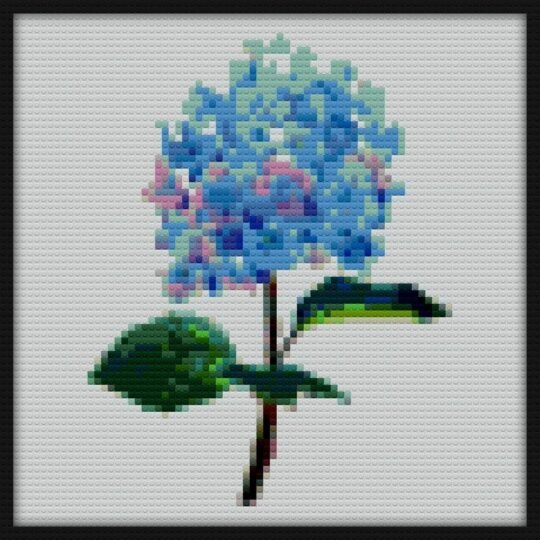 blue purple hydrangea flower Bricks Art