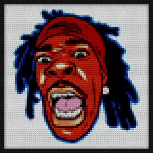 Busta Rhymes Bricks Art | Compatible with LEGO-style bricks | Pixel Brick Art