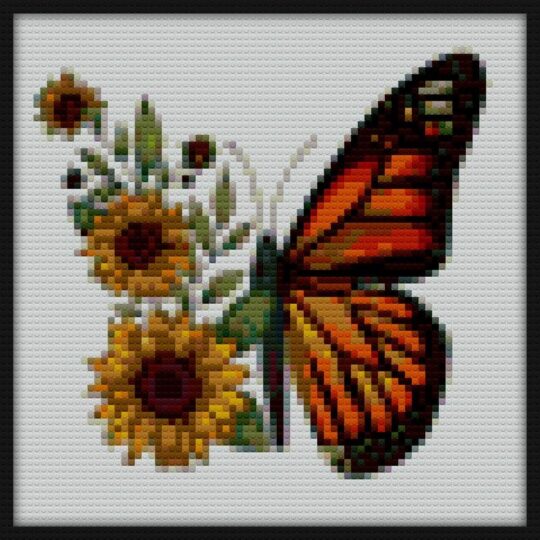 Butterfly Bricks Art | Compatible with LEGO-style bricks | Pixel Brick Art