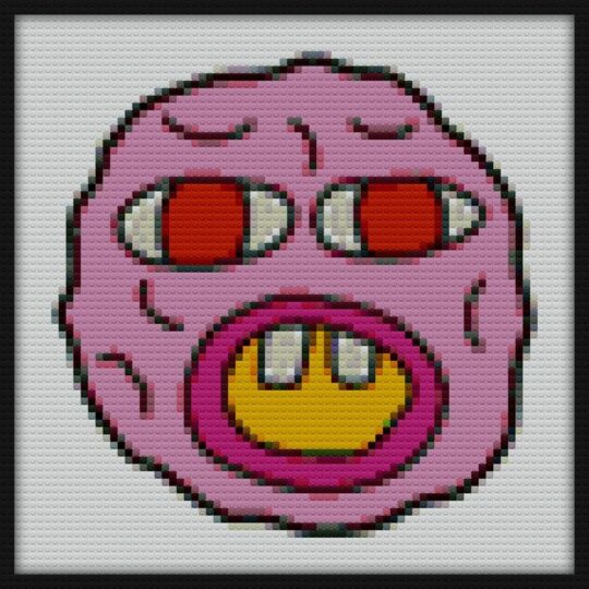 cherry bomb face Bricks Art | Compatible with LEGO-style bricks | Pixel Brick Art