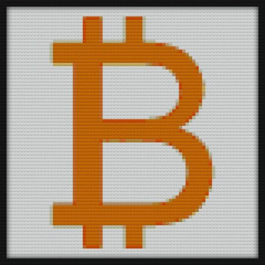 Classic Bitcoin BTC logo Bricks Art | Compatible with LEGO-style bricks | Pixel Brick Art