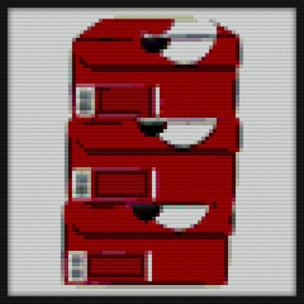 Closed single red stack shoe boxes logo diy blocks