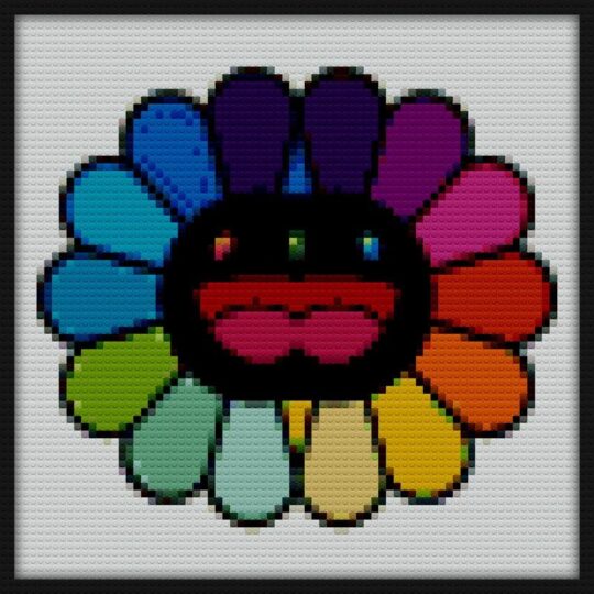 Colorful smiling flower Bricks Art | Compatible with LEGO-style bricks | Pixel Brick Art