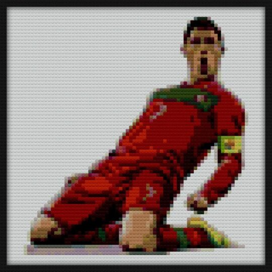 cristiano ronaldo draw Bricks Art | Compatible with LEGO-style bricks | Pixel Brick Art